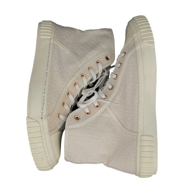 Allsaints Dana Ghost High-Top Sneaker Trainers Canvas, UK 9 US 11 WORN ONCE - Picture 6 of 10